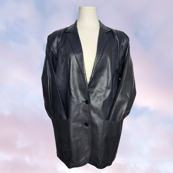 Vtg Mortarotti Goth Retro Rustic Punk Light Faded Black Leather Jacket Sz 44